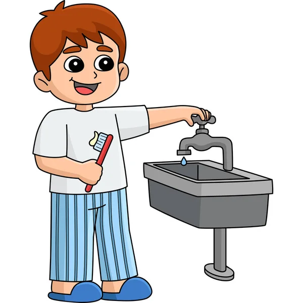 Bu karikatür, Suyu Koruyan Bir Çocuk 'u gösteriyor..