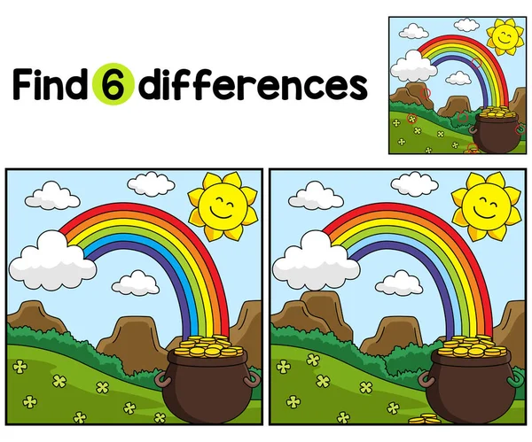 Trouvez Repérez Les Différences Sur Cette Page Activité Patricks Day — Image vectorielle