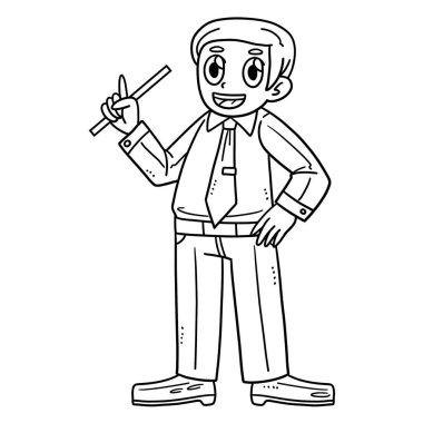 Bir erkek öğretmen için sevimli ve komik bir boyama sayfası. Çocuklar için saatlerce boyama eğlencesi sağlıyor. Renk, bu sayfa çok kolay. Küçük çocuklar ve yeni yürümeye başlayanlar için uygun..