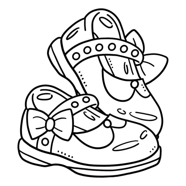 Симпатичная Забавная Раскраска Обуви Обеспечивает Детям Часы Раскрашивания Цвет Страница — стоковый вектор