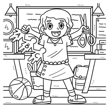 Makasla bir çocuğun şirin ve komik renkli sayfası. Çocuklar için saatlerce boyama eğlencesi sağlıyor. Renk, bu sayfa çok kolay. Küçük çocuklar ve yeni yürümeye başlayanlar için uygun..