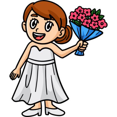 Bu karikatür bir düğün gelini çizimini gösteriyor..