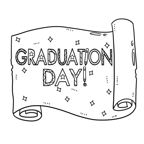 Μια Χαριτωμένη Και Αστεία Σελίδα Χρωματισμού Για Μια Ημέρα Αποφοίτησης — Διανυσματικό Αρχείο