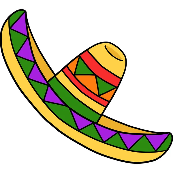 Denna Tecknade Clipart Visar Cinco Mayo Mexikanska Hatt Illustration — Stock vektor