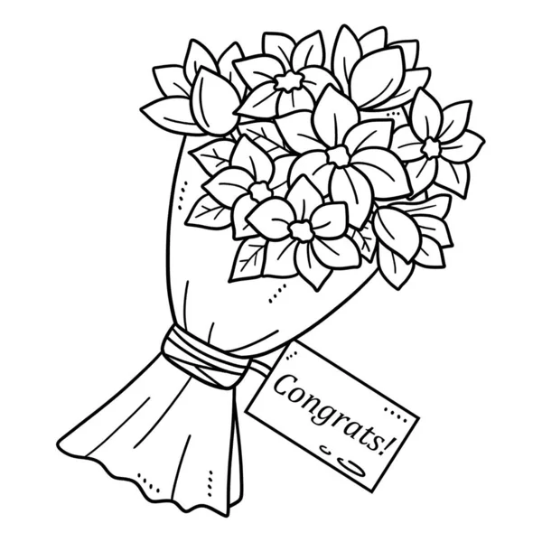 Une Jolie Drôle Page Colorier Pour Flower Bouquet Fournit Des — Image vectorielle