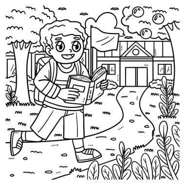 Çocuk Okuma kitabının sevimli ve komik renkli bir sayfası. Çocuklar için saatlerce boyama eğlencesi sağlıyor. Renk, bu sayfa çok kolay. Küçük çocuklar ve yeni yürümeye başlayanlar için uygun..