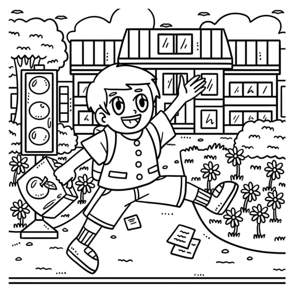 Okula giden bir öğrencinin sevimli ve komik renkli sayfası. Çocuklar için saatlerce boyama eğlencesi sağlıyor. Renk, bu sayfa çok kolay. Küçük çocuklar ve yeni yürümeye başlayanlar için uygun..