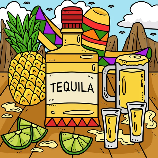 Ten Klif Kreskówki Pokazuje Cinco Mayo Meksykańskie Napoje Ilustracja — Wektor stockowy