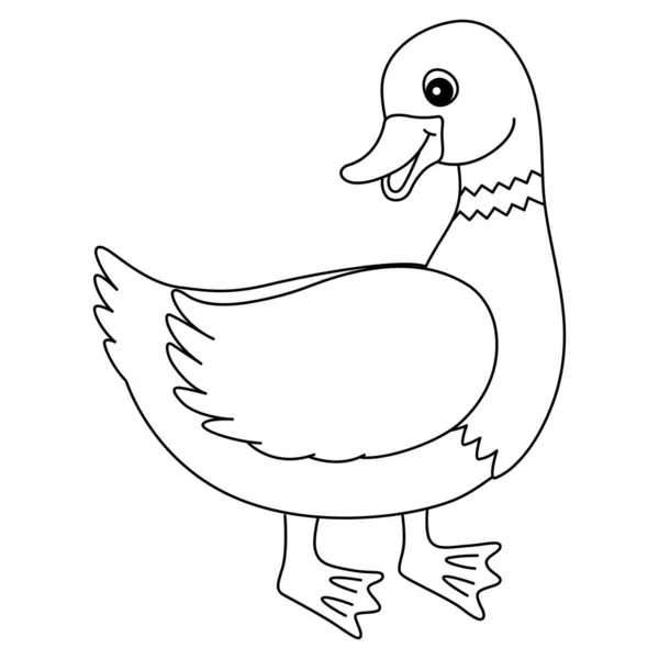 Cute Funny Coloring Page Duck Provides Hours Coloring Fun Children — Stock Vector