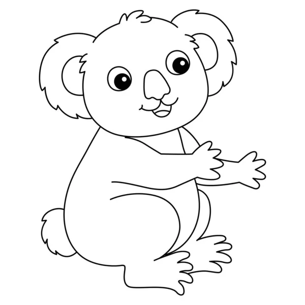 Roztomilé Zábavné Zbarvení Stránky Koala Poskytuje Hodiny Omalovánky Zábavy Pro — Stockový vektor