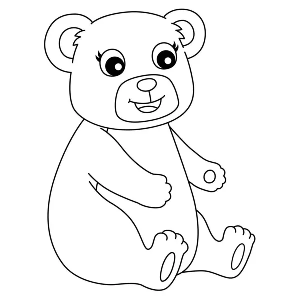 Cute Funny Coloring Page Sitting Teddy Bear Provides Hours Coloring — Stock Vector