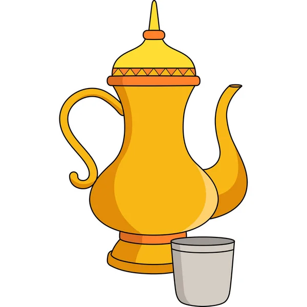 Карикатура Иллюстрирует Чайный Сервиз — стоковый вектор