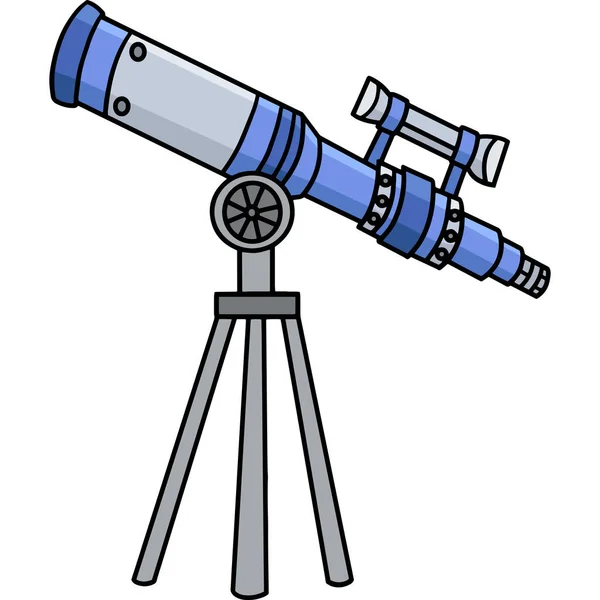 Цей Мультяшний Кліпарт Показує Ілюстрацію Космічного Телескопа — стоковий вектор