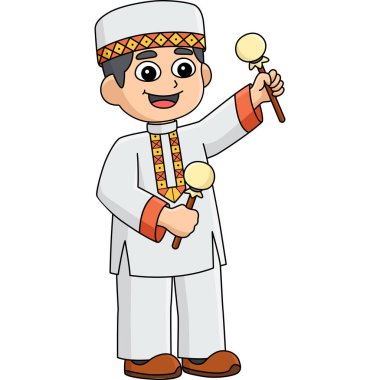 Bu karikatür, çizim yapan Müslüman bir çocuğu gösteriyor..