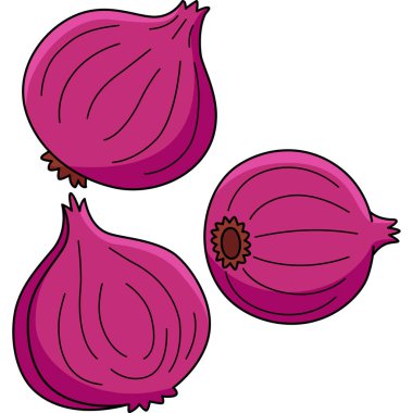 Bu karikatür parçası soğan sebzesi resimlerini gösteriyor..
