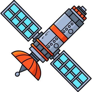 This cartoon clipart shows a Space Satellite illustration. clipart