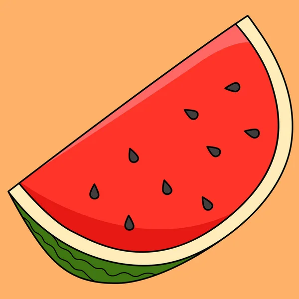 Αυτό Κλιπ Γελοιογραφία Δείχνει Ένα Sliced Καρπούζι Φρούτων Εικόνα — Διανυσματικό Αρχείο