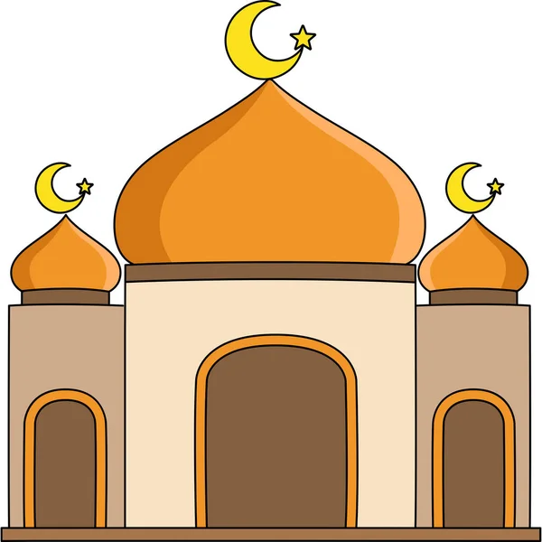 Cartoon Clipart Shows Mosque Illustration — Stock Vector