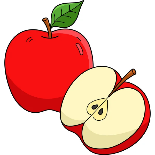 Dieser Cartoon Clip Zeigt Eine Apfelfrucht Illustration — Stockvektor