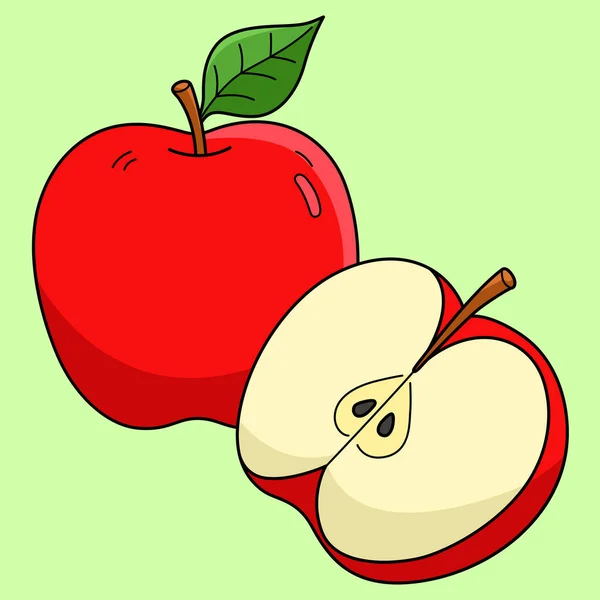 Este Clipart Dibujos Animados Muestra Una Ilustración Apple Fruit — Archivo Imágenes Vectoriales