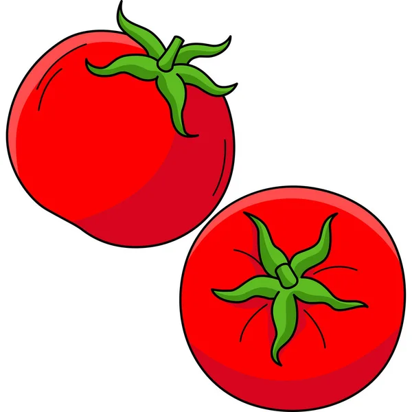 Cartoon Clipart Shows Tomato Fruit Illustration — Stock Vector