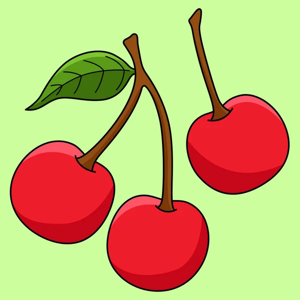 这个卡通片部分展示了樱桃水果的图解 — 图库矢量图片