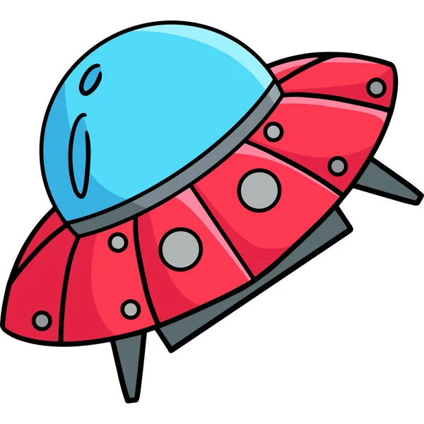 Deze Cartoon Clipart Toont Een Ufo Ruimteschip Illustratie — Stockvector