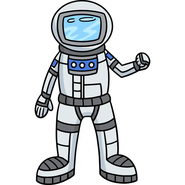 この漫画は宇宙飛行士のイラストです — ストックベクタ