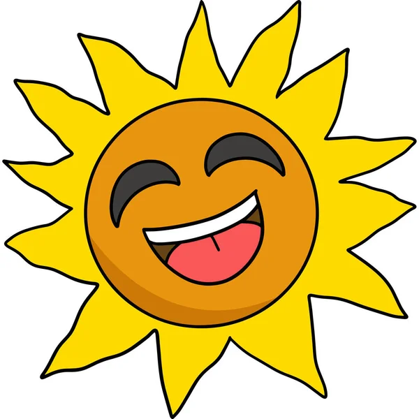 Tento Kreslený Kliparty Ukazuje Happy Sun Ilustraci — Stockový vektor
