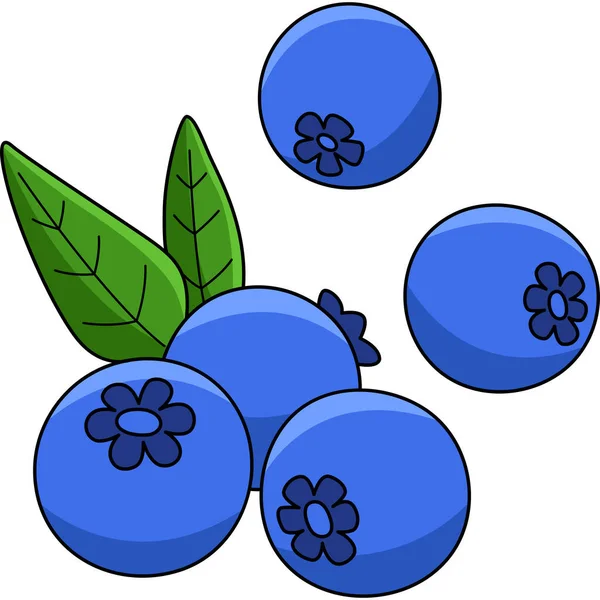 Clipart Dessin Animé Montre Une Illustration Blueberry Fruit — Image vectorielle