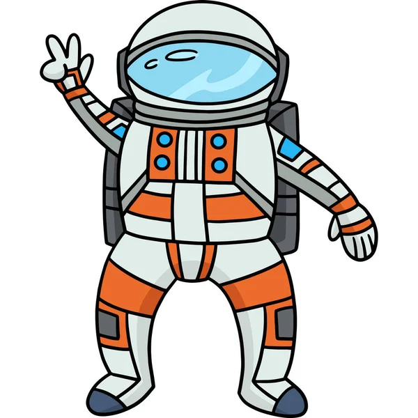 Denna Tecknade Clipart Visar Astronaut Illustration — Stock vektor