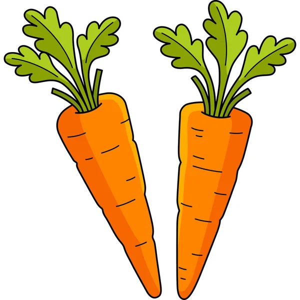 Este Clipart Desenhos Animados Mostra Uma Ilustração Vegetal Cenouras — Vetor de Stock