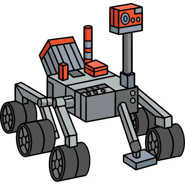 Dieses Cartoon Cliparts Zeigt Eine Curiosity Mars Rover Illustration — Stockvektor