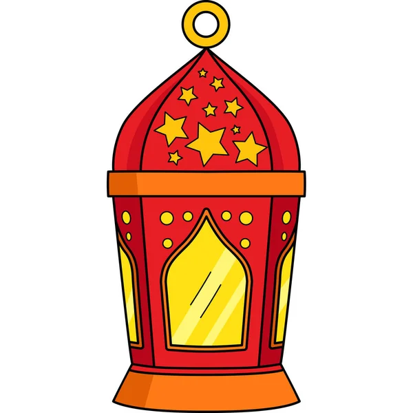 Cartoon Clipart Shows Ramadan Lantern Illustration — Vector de stock