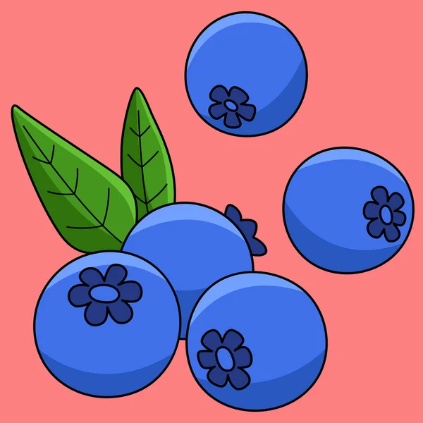 Dieser Cartoon Clip Zeigt Eine Illustration Von Blaubeeren Früchten — Stockvektor