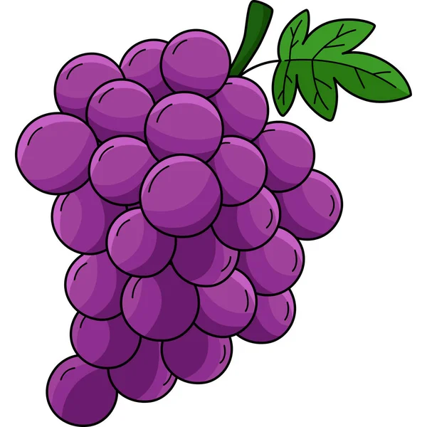 Cartoon Clipart Shows Grapes Fruit Illustration — Stok Vektör