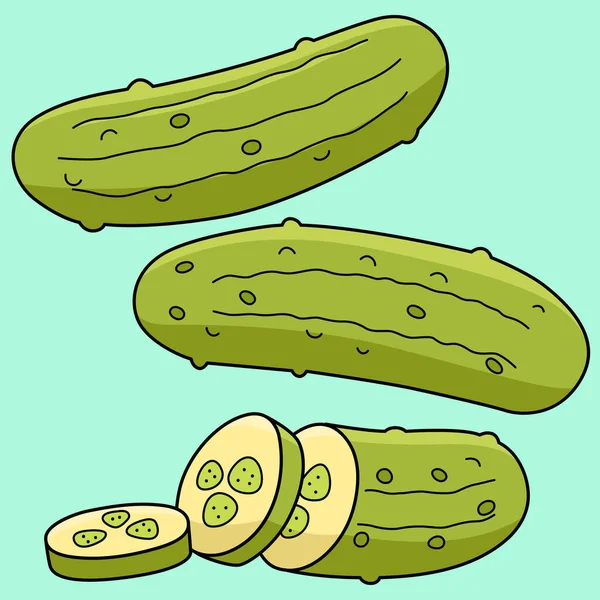 Este Clipart Dibujos Animados Muestra Una Ilustración Pickle Vegetable — Archivo Imágenes Vectoriales