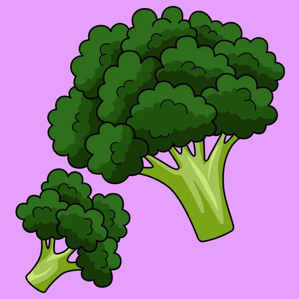 Este Clipart Dibujos Animados Muestra Una Ilustración Vegetales Brócoli — Vector de stock
