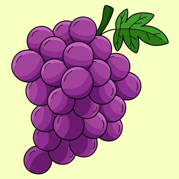 Cartoon Clipart Shows Grapes Fruit Illustration — Stok Vektör