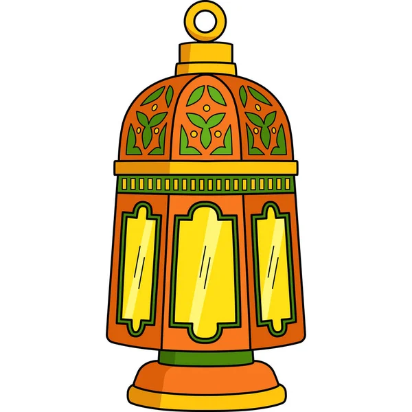 Este Clipart Desenhos Animados Mostra Uma Ilustração Lanterna Ramadã — Vetor de Stock
