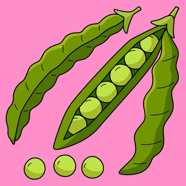 Deze Cartoon Clipart Toont Een Green Bean Fruit Illustratie — Stockvector