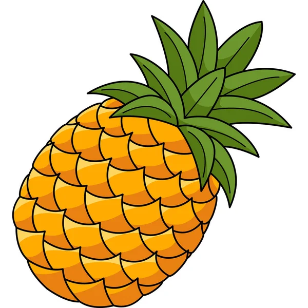 Tento Kreslený Kliparty Ukazuje Ananas Ovoce Ilustrace — Stockový vektor