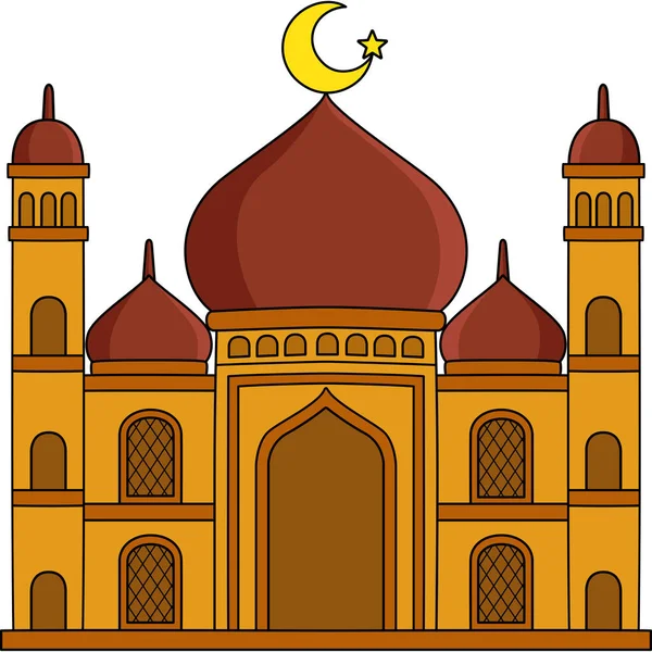 Este Clipart Dos Desenhos Animados Mostra Uma Ilustração Mesquita — Vetor de Stock
