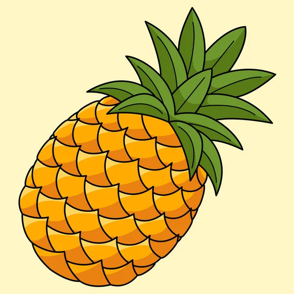 Denna Tecknade Clipart Visar Ananas Frukt Illustration — Stock vektor
