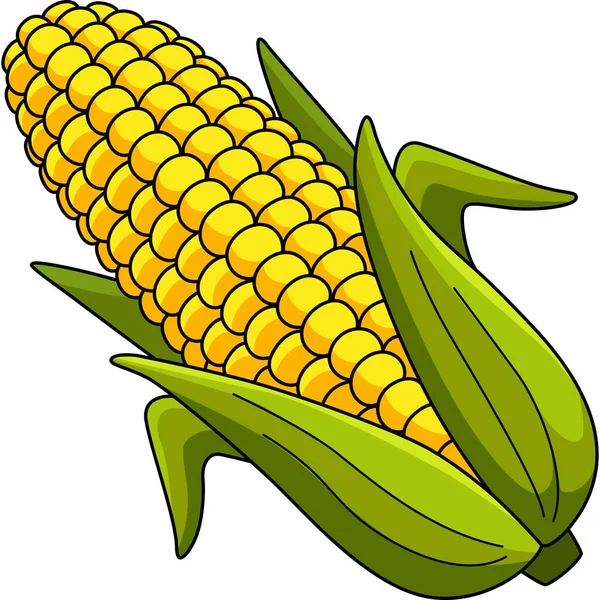 Cartoon Clipart Shows Corn Fruit Illustration — Stock Vector
