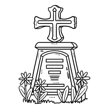 Çiçekli bir Tombstone 'un sevimli ve komik renkli sayfası. Çocuklar için saatlerce boyama eğlencesi sağlıyor. Renk, bu sayfa çok kolay. Küçük çocuklar ve yeni yürümeye başlayanlar için uygun..