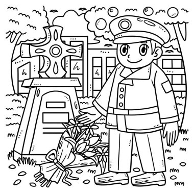 Asker ve Tombstone 'un sevimli ve komik renkli sayfası. Çocuklar için saatlerce boyama eğlencesi sağlıyor. Renk, bu sayfa çok kolay. Küçük çocuklar ve yeni yürümeye başlayanlar için uygun..