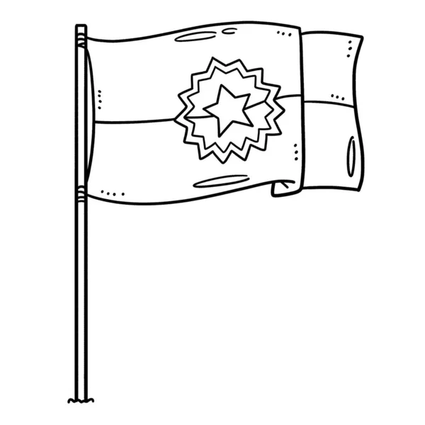 Een Leuke Grappige Kleurplaat Van Een Juneteenth Flag Zorgt Voor — Stockvector