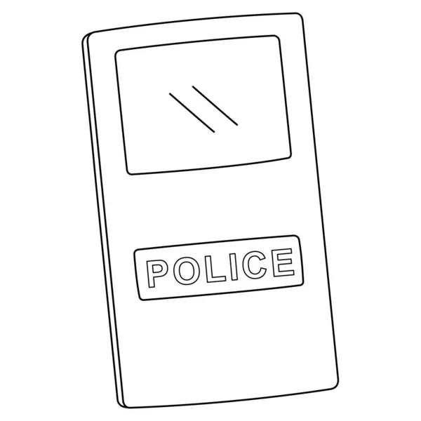 Eine Süße Und Lustige Malseite Eines Police Riot Shield Bietet — Stockvektor
