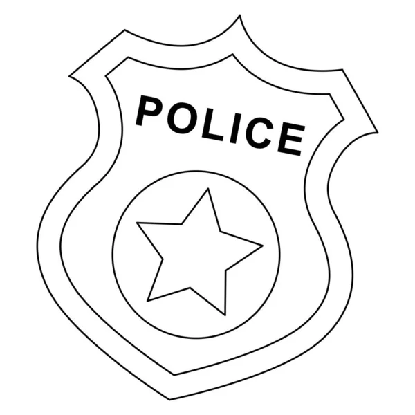 Una Página Para Colorear Lindo Divertido Una Insignia Policía Proporciona — Vector de stock